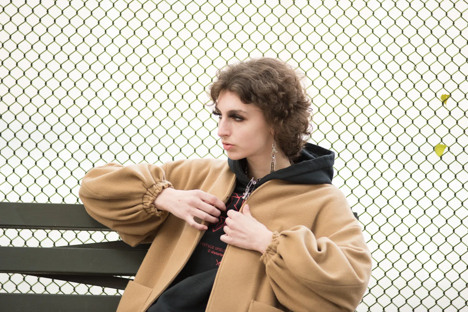 Oversized sustainable wool coat