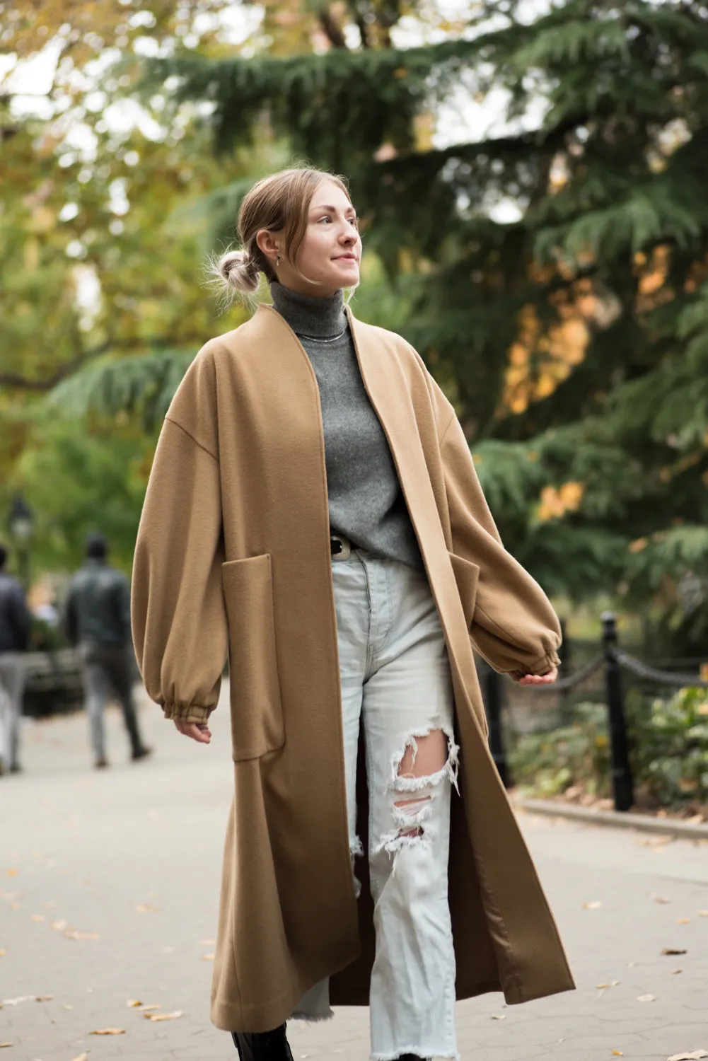 Oversized sustainable wool coat