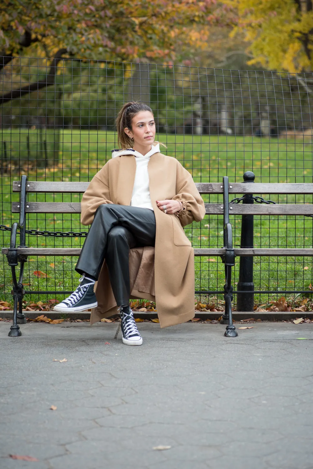 Oversized sustainable wool coat