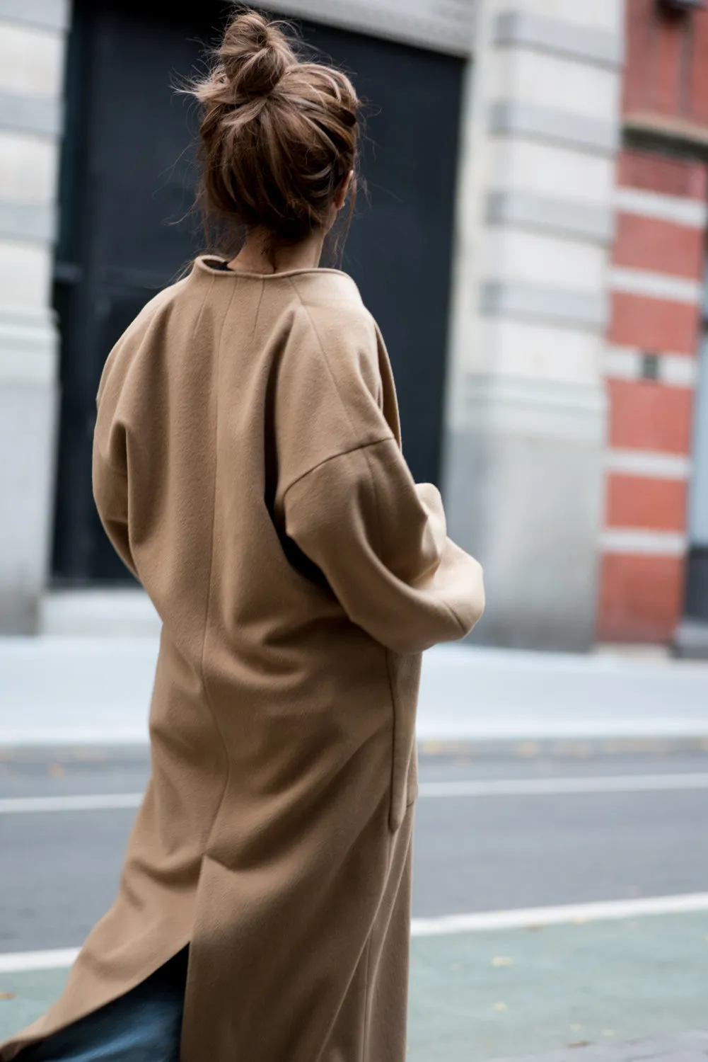 Oversized sustainable wool coat
