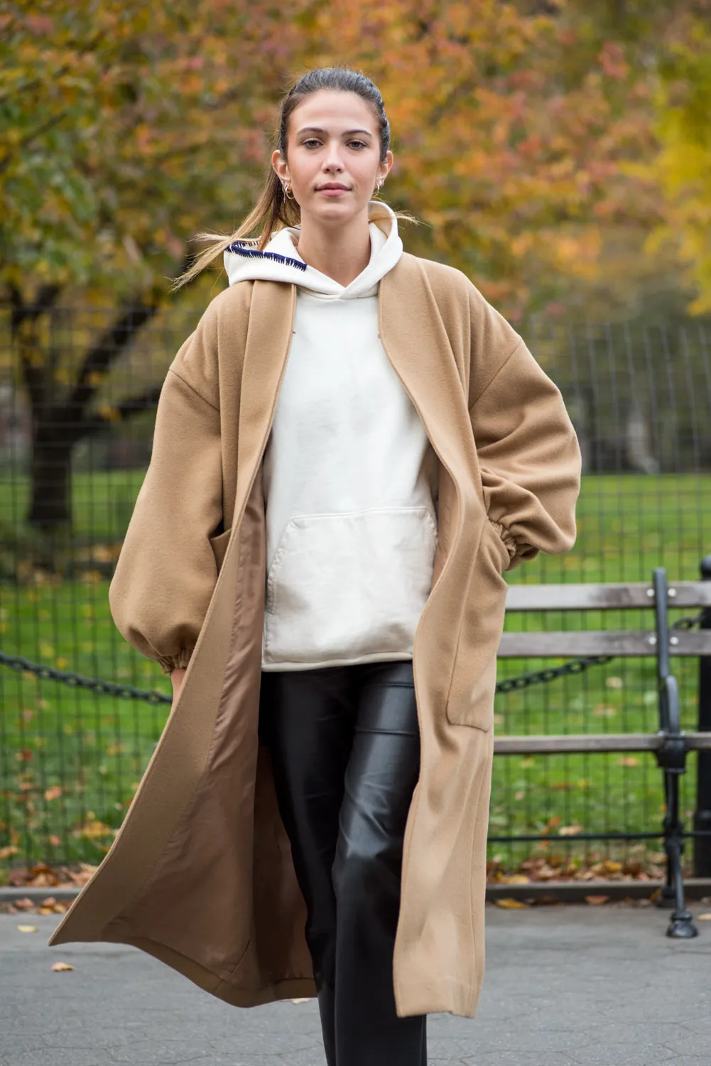 Oversized sustainable wool coat
