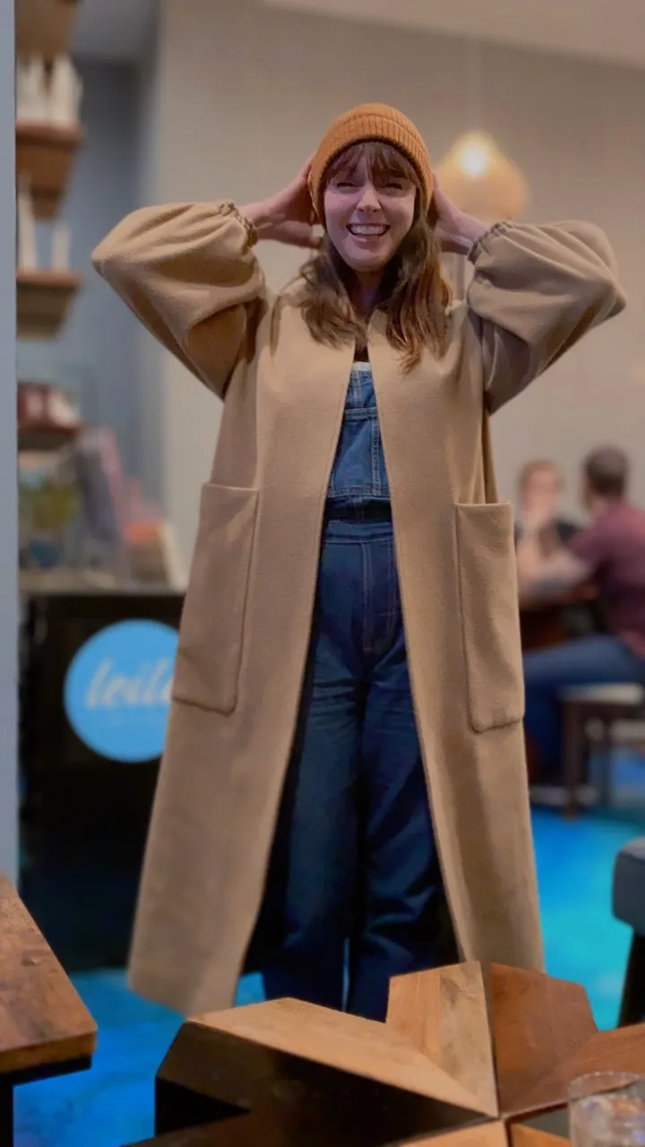 Oversized sustainable wool coat