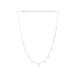 Pearls Galore Pearl Droplets Choker Necklace Silver