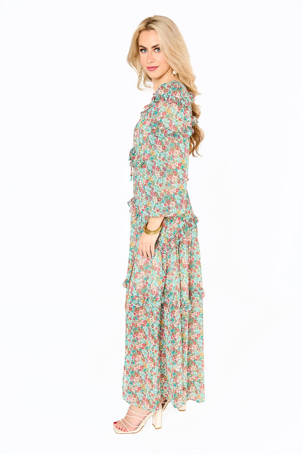PIA LONG SLEEVE MAXI DRESS - LUSH