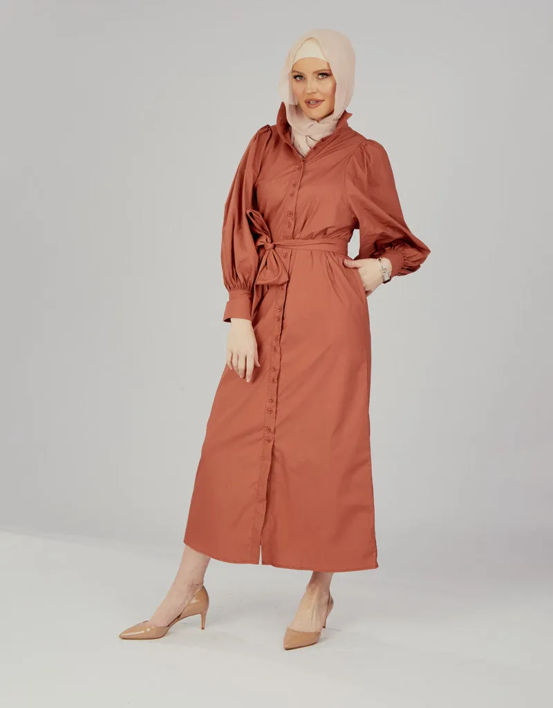 Puff Sleeve Shirt Dress