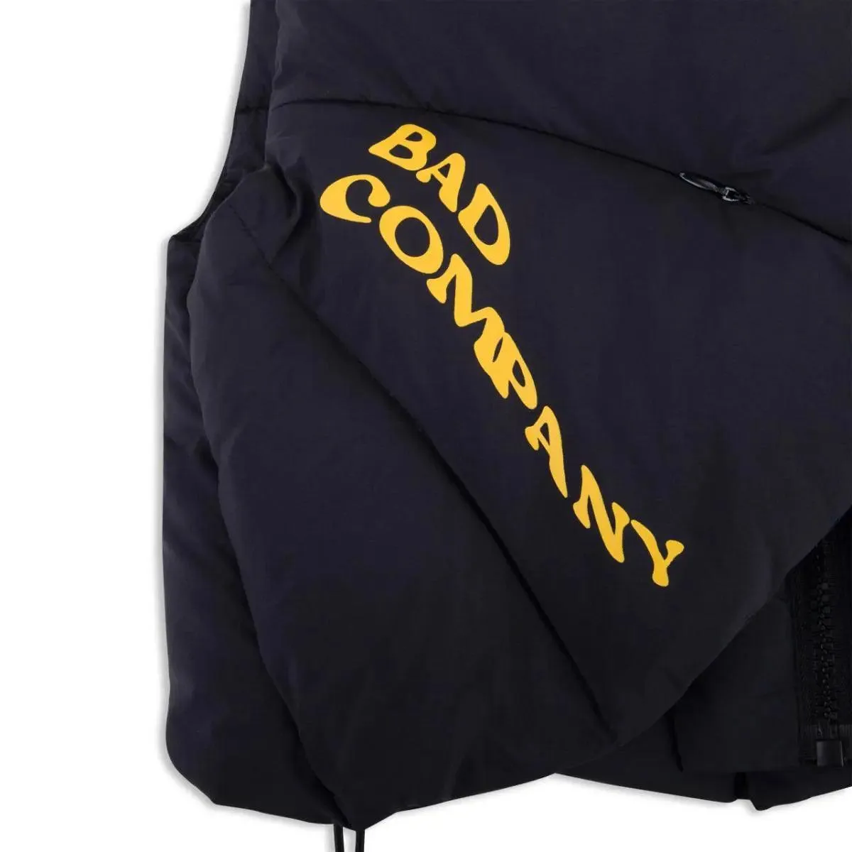 "BAD" Sleeveless Puffer Kids Vest - Black