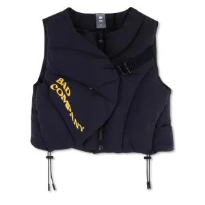 "BAD" Sleeveless Puffer Kids Vest - Black