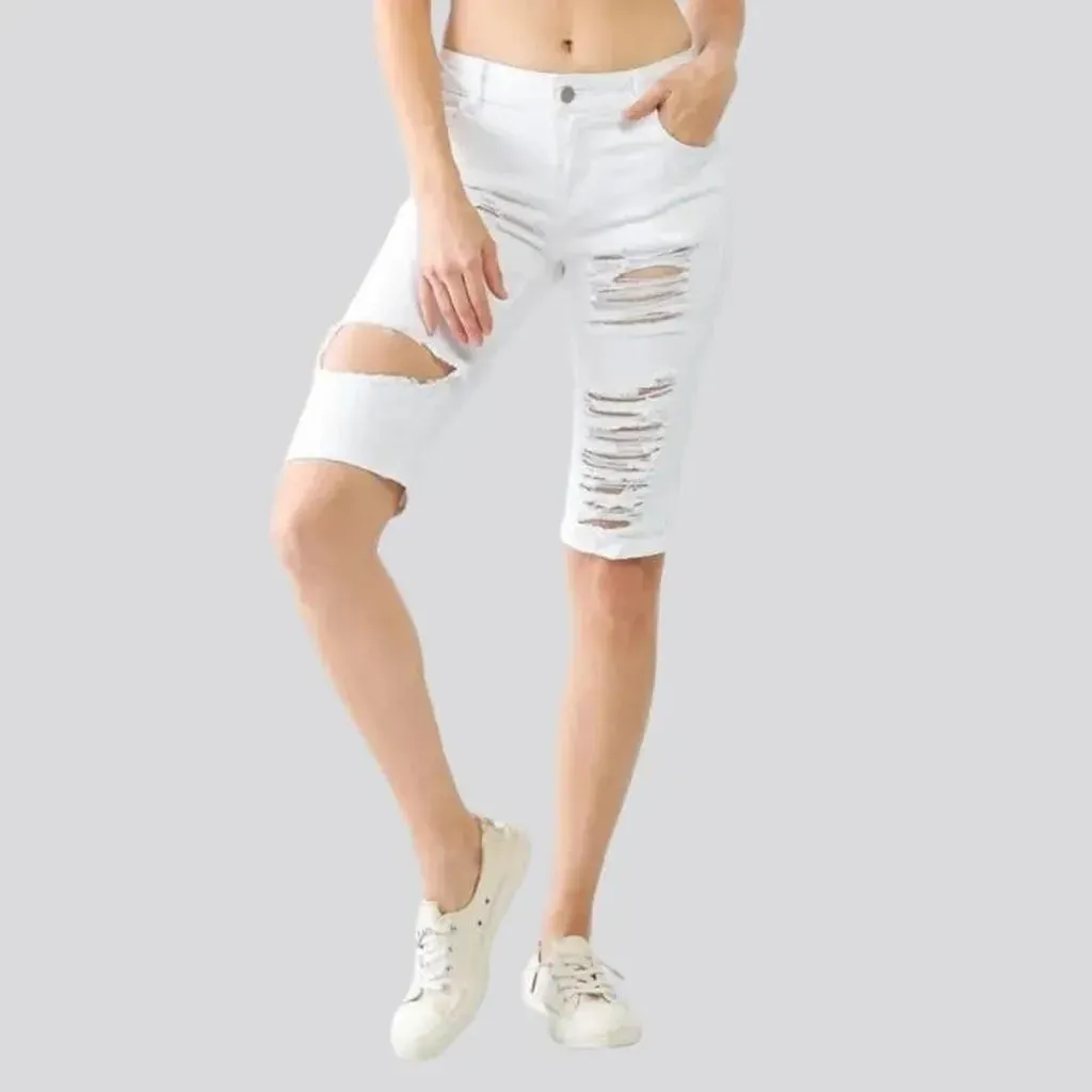 Skinny women's distressed jeans