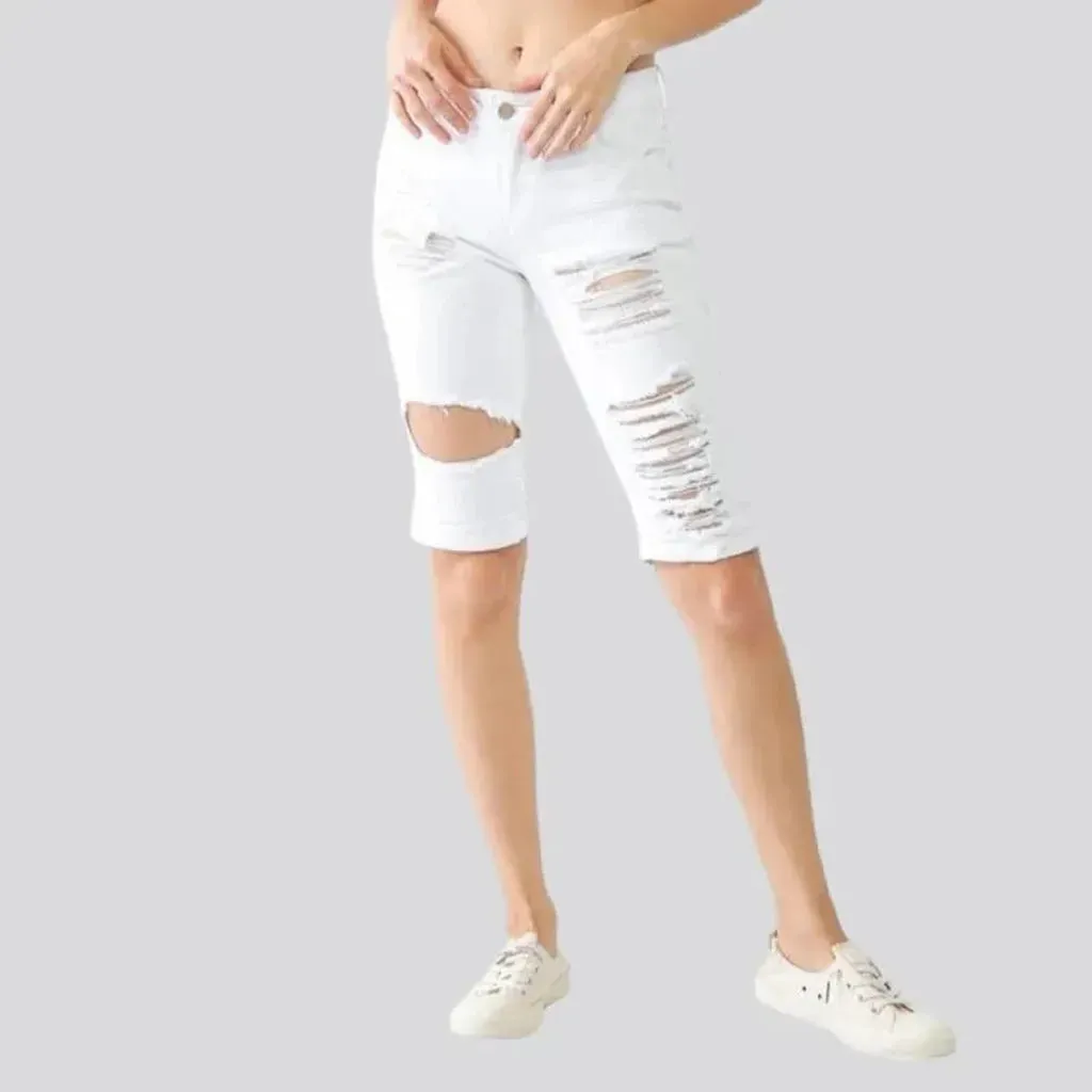 Skinny women's distressed jeans
