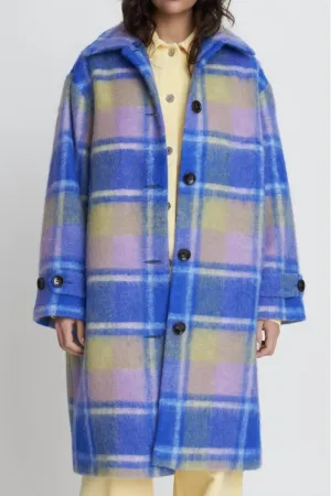 Stella Nova - Checked Wool Coat - 416 Blue Checks
