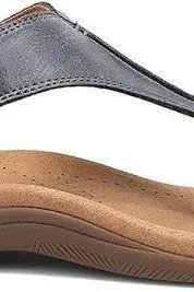 TAOS The Show Women's Steel Grey Leather Comfort Sandals  Arch Support & Adjustable Straps