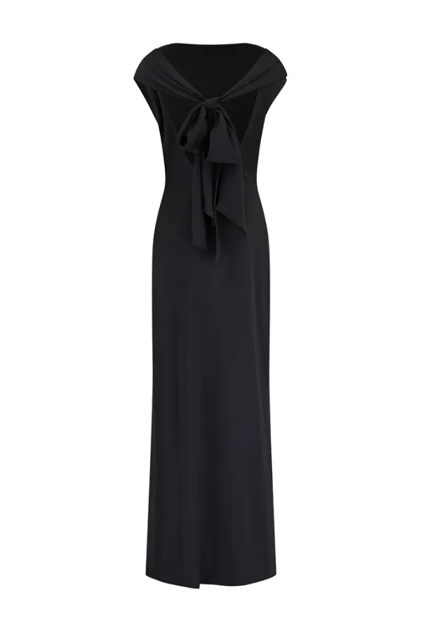 The Ultimate Muse Drape Back Maxi Dress Black