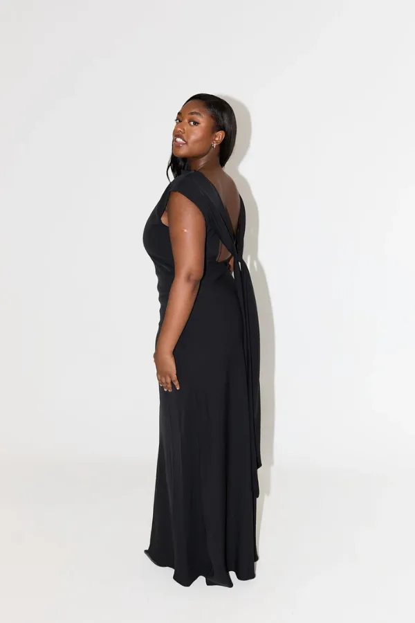The Ultimate Muse Drape Back Maxi Dress Black