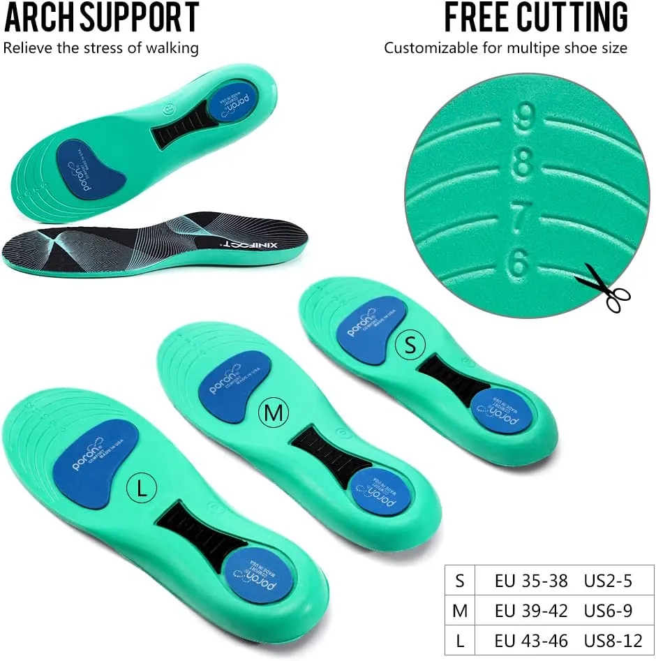 XINIFOOT Sport Insole Shock Absorbing Cushion Shoe Insole for Men & Women
